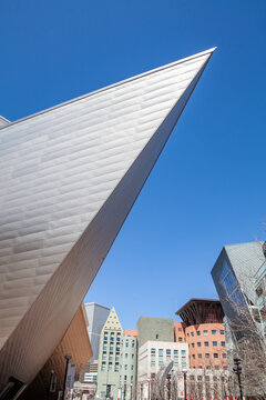Close up of Denver Art Museum in Colorado