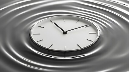 a clock in the water ripples