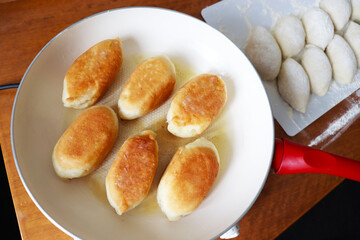 process of making pies from yeast dough