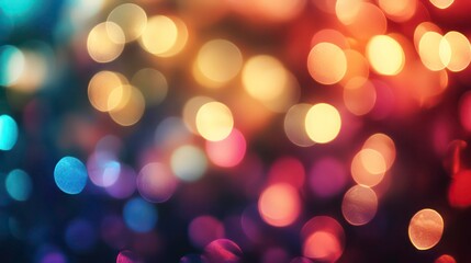 Abstract blurred background of colorful bokeh lights.