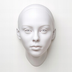 Female White Face, Standard, Face isolated on white background