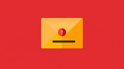 a yellow envelope with a red exclamation mark, indicating an important or urgent message. Below the envelope, there are two lines of text, likely representing the message details or content