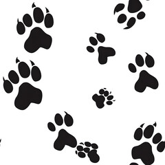Fototapeta premium silhouette puppy paw prints clipart