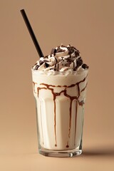 coffee Glasse with whipped cream on a white background