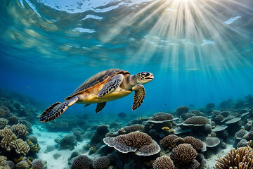 Fototapeta premium green sea turtle