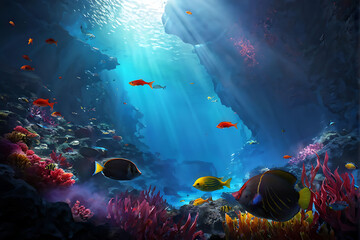 Obraz premium coral reef and fishes