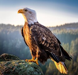 Fototapeta premium bald eagle om the hill