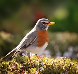 Fototapeta premium robin on the grass