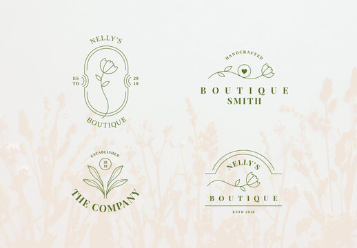 Botanical themed Logo Set