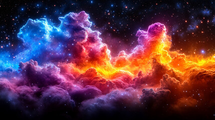 Naklejka premium stunning night sky filled with countless stars and a mesmerizing galaxy, capturing the vastness and mystery of the universe. Perfect for illustrating the wonders of outer space and cosmic exploration