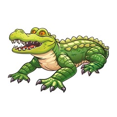 Naklejka premium Alligator Sound element animal cartoon isolated whitebackground 16:9