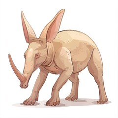 Fototapeta premium Aardvark Spirit animal cartoon isolated whitebackground 16:9