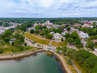 Fototapeta premium Aerial drone photo Plymouth Rock Massachusetts 2024