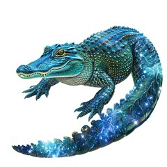 Naklejka premium Alligator Void/Space element animal cartoon isolated whitebackground 16:9