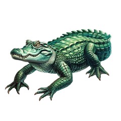 Obraz premium Alligator Void/Space element animal cartoon isolated whitebackground 16:9