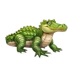 Fototapeta premium Alligator Wood element animal cartoon isolated whitebackground 16:9