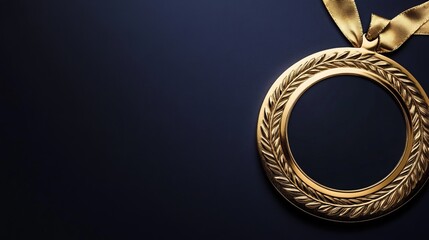 Golden medal with blank area on the side for your custom text. This symbolizes winning and provides ample space for your message.