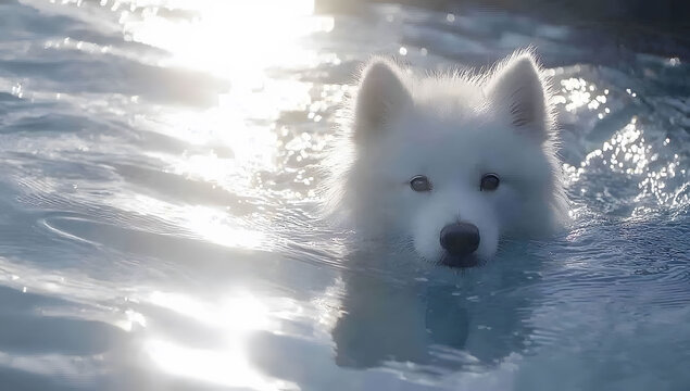 dog in water