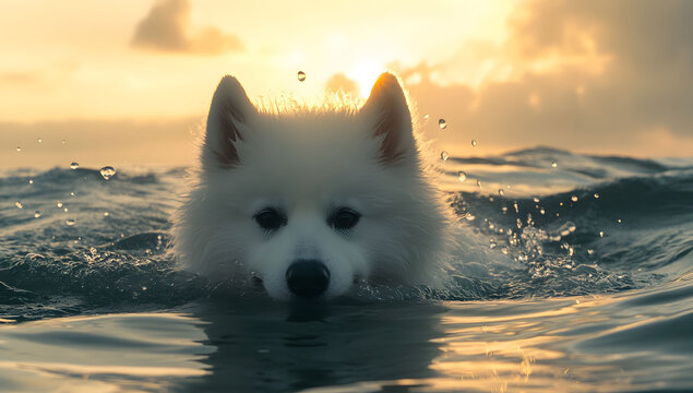 dog in water