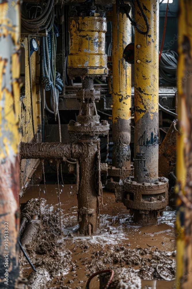 Poster a dirty fire hydrant in a run-down building