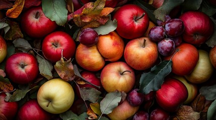 In the fall, we can pick ripe apples, plums, pears, pumpkins, and chestnuts.