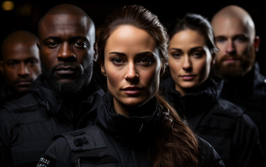 Diverse Group Of Police Officers Сoncept Nature
