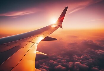 sky sunset window airplane background frame nature sun aeroplane view cloud high travel plane...