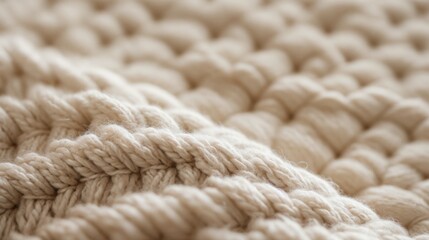 Close-up of a textured knitted woolen fabric with soft fuzzy fibers 