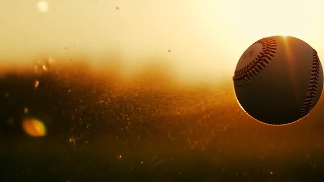 Baseball flying through the air