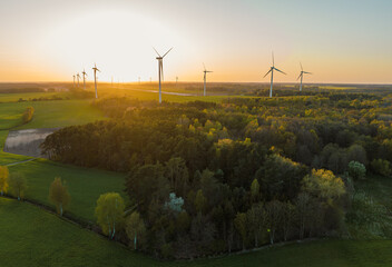wind turbines in the field
