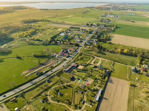 aerial view of a village