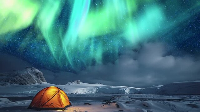 North Pole Aurora Celestial Dreams Time Lapse Sky Generative AI