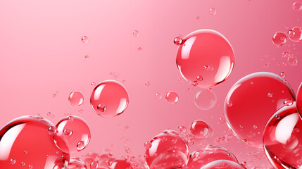 Pink Soap Bubbles on Red Background, Abstract Image, Texture, Pattern, Wallpaper, Cover and Screen of Smartphone, Cell Phone, Computer, Laptop, 9:16 and 16:9 Format