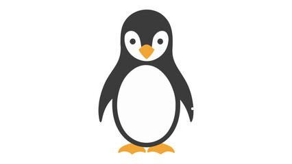 Fototapeta premium simple illustration of a penguin on a white background, simple vector shape of a cute penguin vector illustration