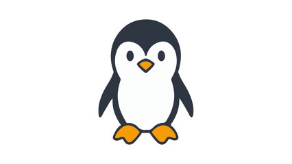 simple illustration of a penguin on a white background, simple vector shape of a cute penguin vector illustration cartoon