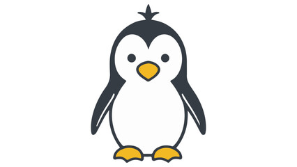 simple illustration of a penguin on a white background, simple vector shape of a cute penguin vector illustration