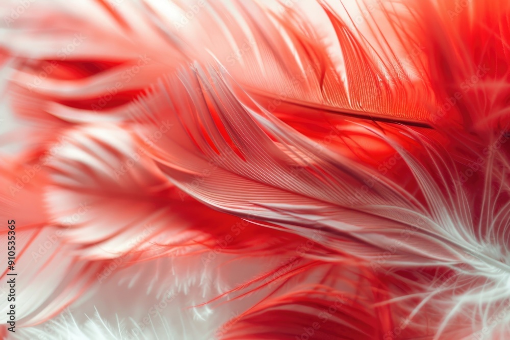 Poster a detailed shot of a colorful feather with a striking pattern