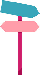 Flat Simple Illustration Of Sign Post