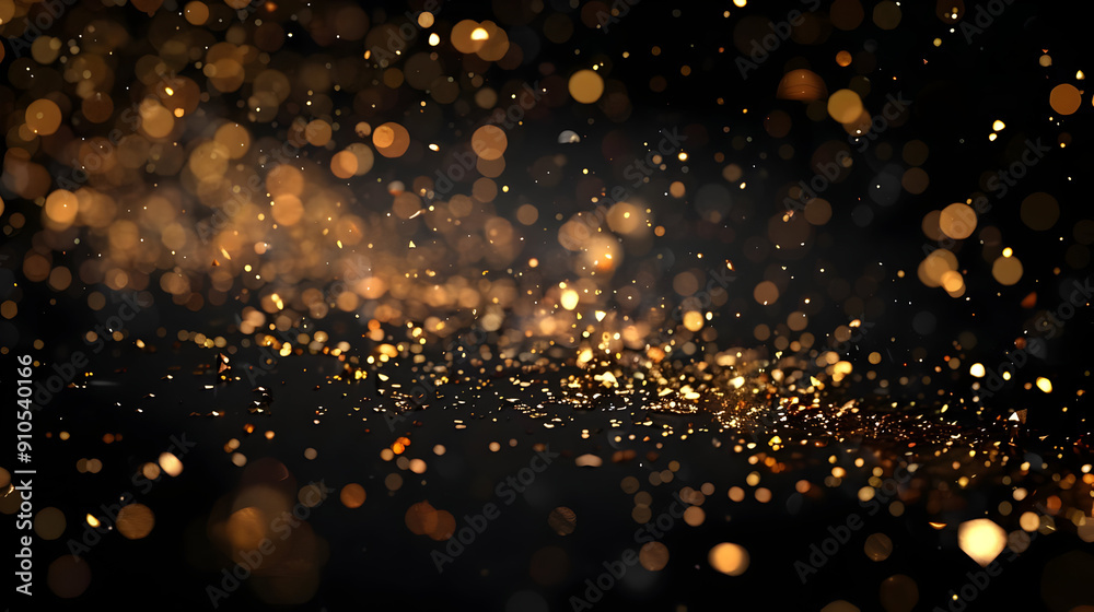 Wall mural Abstract Background with Golden Glitter and Bokeh