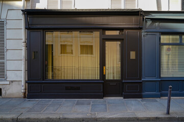 old vintage french boutique facade