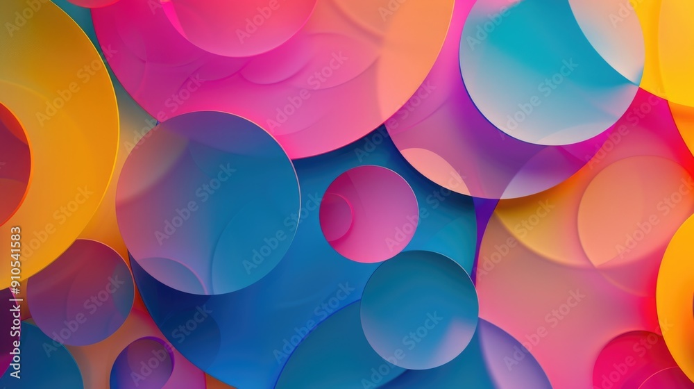 Poster A colorful stack of concentric circles, great for backgrounds or design elements