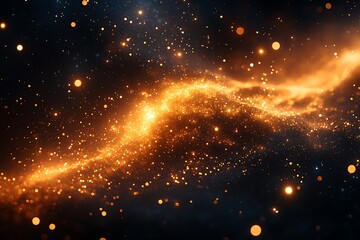  Golden Galactic Glow, gold and black. defocused, banner 