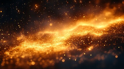  Golden Galactic Glow, gold and black. defocused, banner 