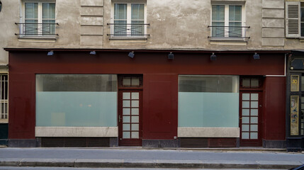 old vintage french boutique facade