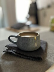 cup of coffee on table