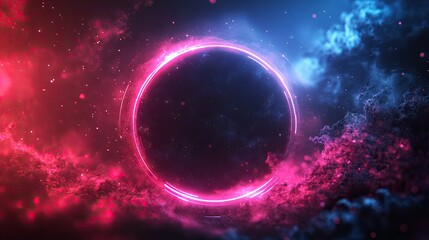 Obraz premium Mystical Outer Space Scene with Colorful Nebula.