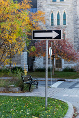 One way road sign in Ottawa, Canada.
