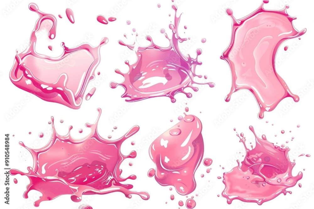 Canvas Prints a splash of pink liquid on a clean white surface