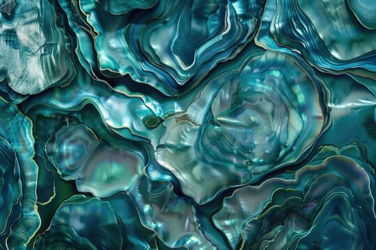 A detailed view of various clam shells