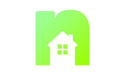Abstract n alphabet and home logo design vector